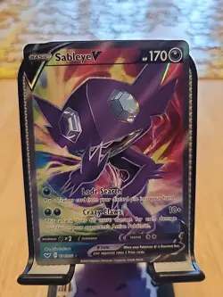 Pokemon TCG Sword & Shield Base Set Sableye V Full Art 194/202 NM - Image 1