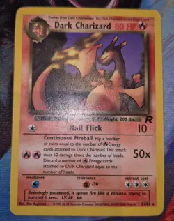 Pokemon Dark Charizard TCG Team Rocket WOTC Vintage, Non-Holo Rare Card 21/82 - Image 3