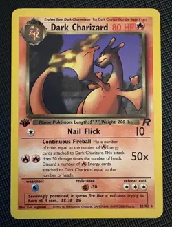 Dark Charizard 21/82 Non-Holo Rare Team Rocket Pokemon Card - Image 1