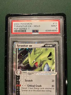 Pokemon Tyranitar ex Holo Pop Series 1 Psa 9 2004 Mint #17 Holo Bleed Swirl - Image 5
