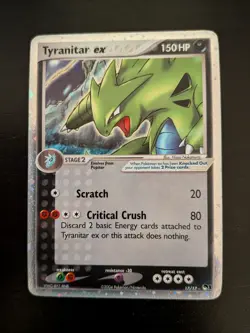 Tyranitar EX 17/17 Holo Ultra Rare Pop Series 1 Pokemon DMG - Image 1