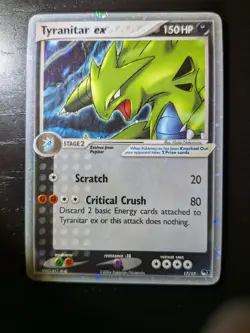 Tyranitar EX 17/17 Holo Ultra Rare Pop Series 1 Pokemon DMG - Image 3
