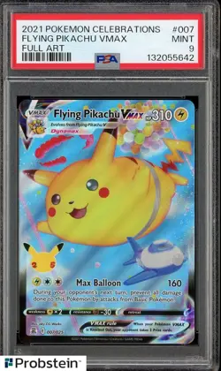 2021 Pokemon TCG Celebrations #007 Flying Pikachu VMAX Full Art PSA 9 MINT - Image 1
