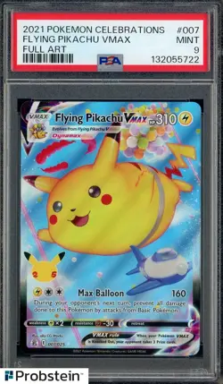 2021 Pokemon Celebrations Full Art #007 Flying Pikachu VMAX PSA 9 MINT - Image 1