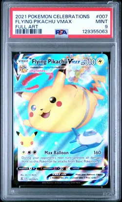 2021 POKEMON CELEBRATIONS #007 FULL ART/FLYING PIKACHU VMAX PSA 9 - Image 1