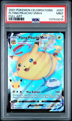 2021 POKEMON CELEBRATIONS #007 FULL ART/FLYING PIKACHU VMAX PSA 9 - Image 1
