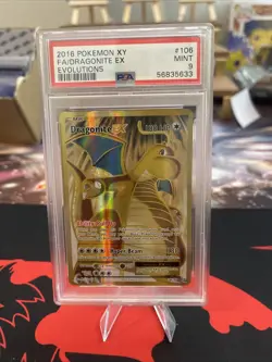 Pokemon TCG Dragonite-EX Evolutions Full Art Holo Card 106/108 Ultra Rare PSA 9 - Image 1