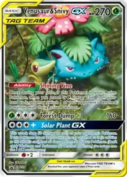 Venusaur & Snivy GX - SM229 - Pokemon Sun & Moon Promo Ultra Rare Card LP - Image 1