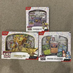 Pokemon 151 Zapdos & Alakazam Ex Collection Box Bundle & 151 Poster Collection - Image 1