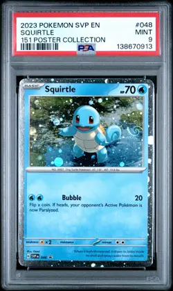 2023 POKEMON SVP BLACK STAR PROMO 151 POSTER COLLECTION #048 SQUIRTLE PSA 9 - Image 1