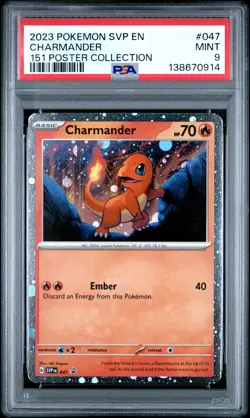 2023 POKEMON SVP PROMO 151 POSTER COLLECTION #047 CHARMANDER PSA 9 - Image 1