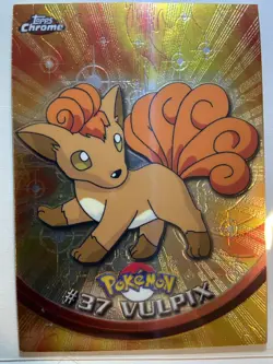 2000 Topps Chrome Pokemon #37 Vulpix Rare Holo Foil - Image 1