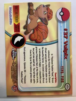 2000 Topps Chrome Pokemon #37 Vulpix Rare Holo Foil - Image 2