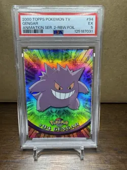 2000 Topps Pokemon TV Series 2 Gengar Rainbow Foil PSA 5 - Image 1