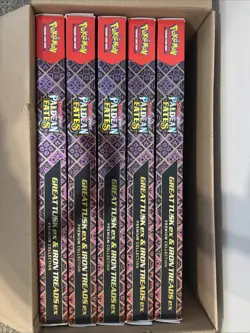 Pokemon TCG Paldean Fates Great Tusk Iron Threads Ex Premium Collection Lot Of 5 - Image 2