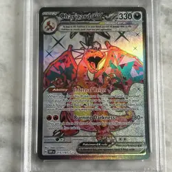 PSA 8 NM-MT 2023 POKEMON OBF EN-OBSIDIAN FLAMES ULTRA RARE #215 CHARIZARD EX - Image 2