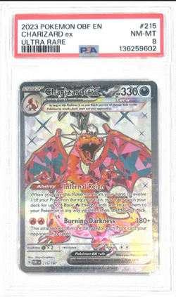 Charizard EX 215/197 - PSA 8 - Pokemon Obsidian Flames - Ultra Rare - Image 1