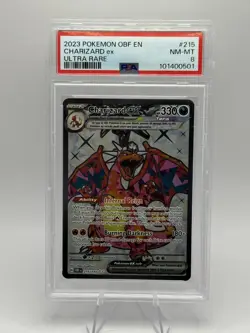 Pokemon Charizard ex Obsidian Flames Ultra Rare #215 PSA 8 - Image 3