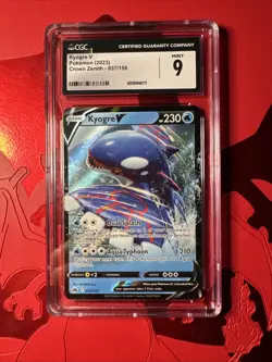 KYOGRE V 037/159 CROWN ZENITH 2023 FULL ART HOLO POKEMON TCG CARD CGC 9 MINT - Image 1