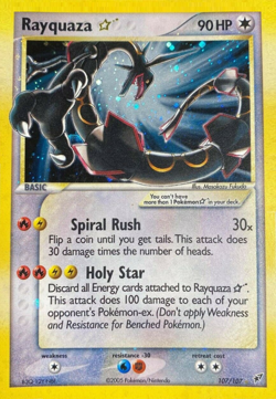 POKEMON EX DEOXYS GOLD STAR HOLO RAYQUAZA #107 CARD 2005 Magnet @ 3"x5" - Image 3
