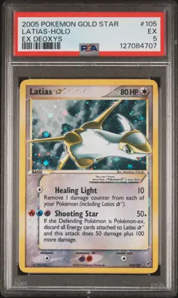 2005 POKEMON EX DEOXYS GOLD STAR #105 LATIAS-HOLO PSA 5 - Image 1