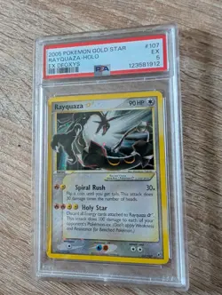 2005 POKEMON EX DEOXYS GOLD STAR #107 RAYQUAZA-HOLO PSA 5 - Image 1