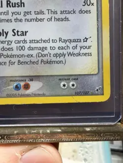 2005 POKEMON RAYQUAZA GOLD STAR EX DEOXYS #107 HOLO - Image 2