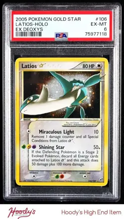 2005 Pokemon EX Deoxys #106 Latios Gold Star HOLO R PSA 6 EX-MT - Image 1