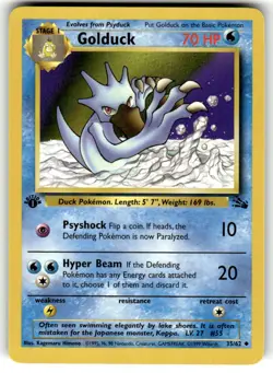 Pokemon TCG Fossil (1st Edition) #35/62 Golduck LP+ - Image 1