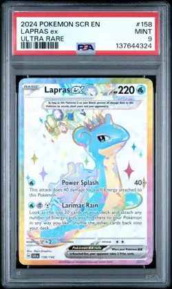2024 POKEMON SCR EN-STELLAR CROWN ULTRA RARE #158 LAPRAS EX PSA 9 - Image 1