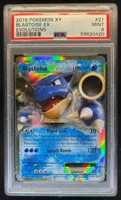 2016 Pokemon XY Evolutions Blastoise Holo #21/108 PSA 9 - Image 1