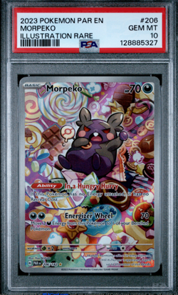 Morpeko 206/182 Paradox Rift Illustration Rare Pokemon TCG Card PSA 10 Gem Mint - Image 1
