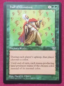 Magic The Gathering MIRAGE HALL OF GEMSTONE green card MTG - Image 1