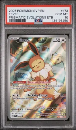Eevee 173 Prismatic Evolutions Pokemon Center Promo PSA 10 Gem Mint Pokemon Card - Image 1