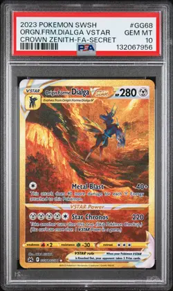 2023 POKEMON SWSH CROWN ZENITH SECRET FULL ART/ORIGIN FORME DIALGA VSTAR PSA 10 - Image 1