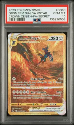 2023 POKEMON SWSH CROWN ZENITH SECRET FULL ART/ORIGIN FORME DIALGA VSTAR PSA 10 - Image 1