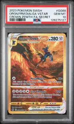 2023 POKEMON SWSH CROWN ZENITH SECRET FULL ART/ORIGIN FORME DIALGA VSTAR PSA 10 - Image 1