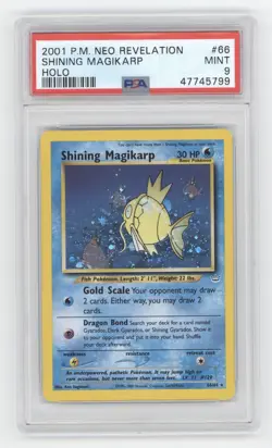 2001 POKEMON NEO REVELATION HOLO SHINING MAGIKARP 66/64 PSA 9 Q1887 - Image 1