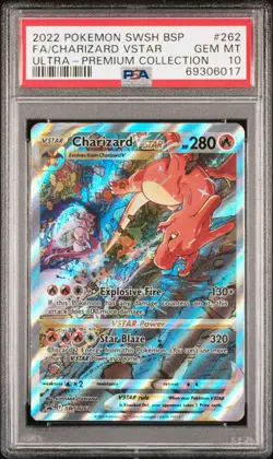 2022 POKEMON SWSH BLACK STAR PROMO #262 FULL ART/CHARIZARD VSTAR PSA 10 - Image 1