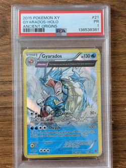 2015 Pokemon XY Ancient Origins PSA 1 Gyarados #21 Holo FA FRESH SLAB CASE - Image 1