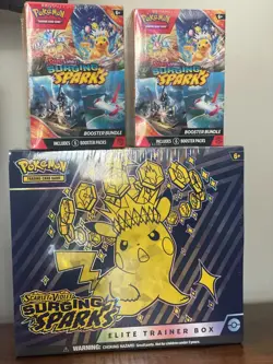 Pokemon Surging Sparks Bundle- ETB and x2 Booster Bundles - Brand New Sealed - Image 1