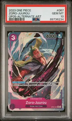 💎 PSA 10 2023 One Piece Zoro-Juurou (Alternate Art) OP05-067 Alt Art Zoro - Image 1