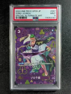 2024 One Piece ZORO-JUUROU #OP05-067 Special Alternate Art (OP09) PSA 9 - Image 1