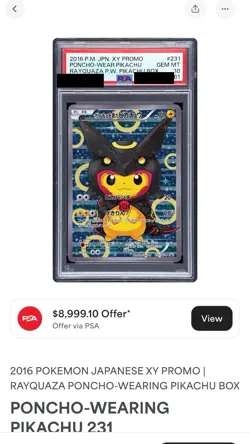 2016 Pokemon JPN XY Poncho Wearing Pikachu Rayquaza 230 231 Seq Set PSA AUTH - Image 4