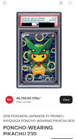 2016 Pokemon JPN XY Poncho Wearing Pikachu Rayquaza 230 231 Seq Set PSA AUTH - Image 5