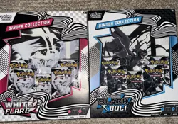 Pokemon Black Bolt and White Flare Binder Collection Bundle Set of 2 New Sealed - Image 1