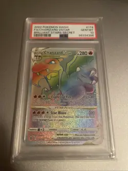 PSA 10 Charizard Vstar 174/172 Pokemon Brilliant Stars Rainbow Secret Rare - Image 1