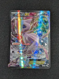 Pokemon TCG Holo Ultra Rare Full Art Mew EX XY126 Black Star Promo Card LP-NM - Image 1