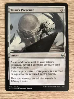 Titan's Presence MTG Magic the Gathering Card NM Near Mint Battle Zendikar BFZ - Image 1