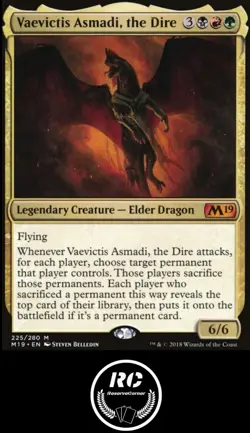 Vaevictis Asmadi, The Dire MTG NM M19 Mythic Elder Dragon Fast Tracked Shipping - Image 1
